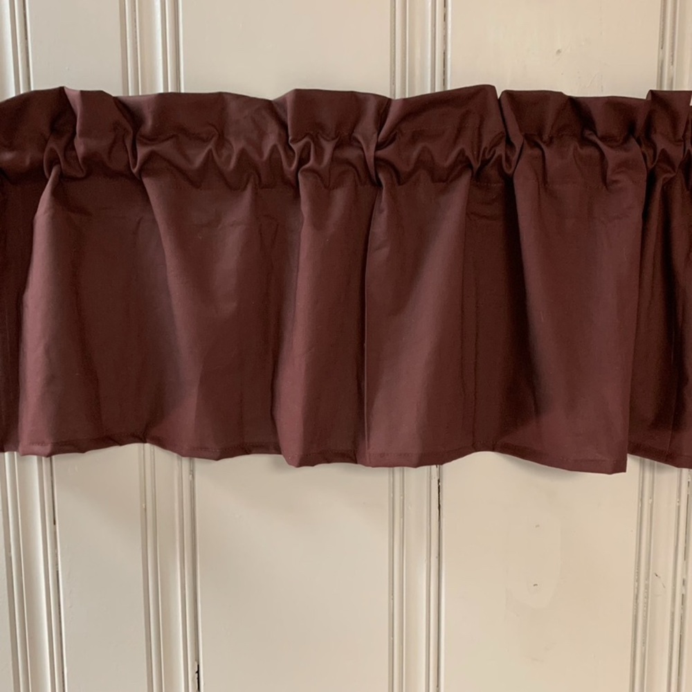 WINDOW CURTAIN VALANCE Brown Solid 100% Cotton Handmade Curtains Home Decor